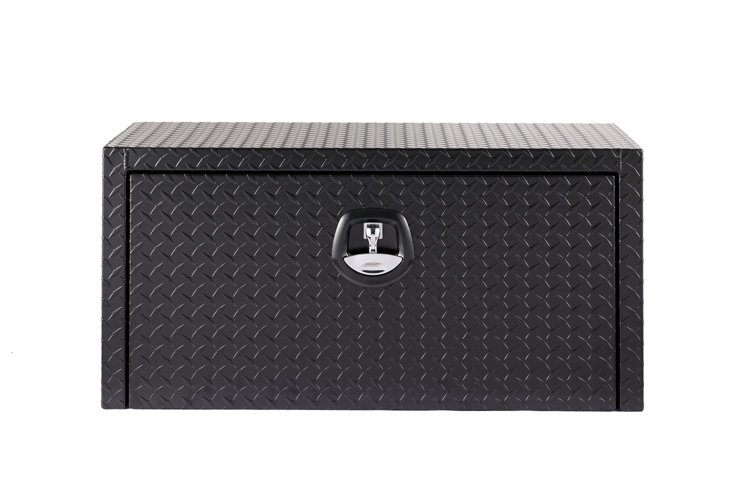36 Inch Aluminum Underbody Truck Tool Box Heavy Duty Underbed Toolbox Tool Storage Organizer Chest With Lock And Keys, Waterproof Trailer Box, Extra Thick Diamond Thread Plate Matte Black Finish