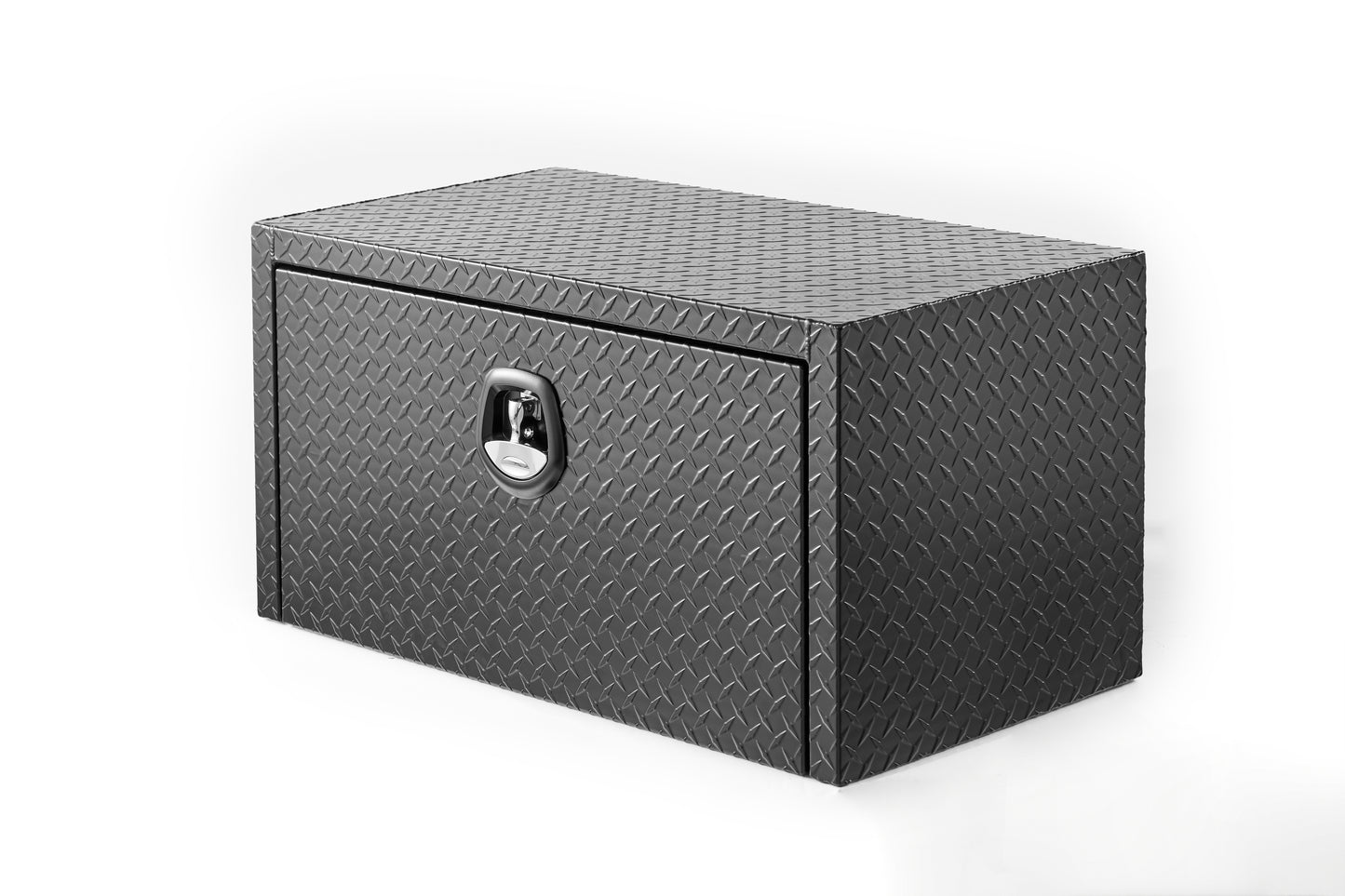 36 Inch Aluminum Underbody Truck Tool Box Heavy Duty Underbed Toolbox Tool Storage Organizer Chest With Lock And Keys, Waterproof Trailer Box, Extra Thick Diamond Thread Plate Matte Black Finish