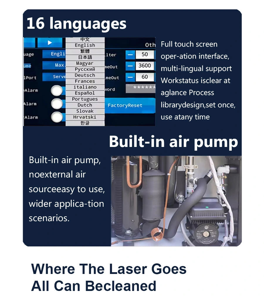 2000W Handheld Continuous Fiber Laser Cleaning Machine MAX Laser Source Fiber Laser Cleaner Metal Rust Removal Machine