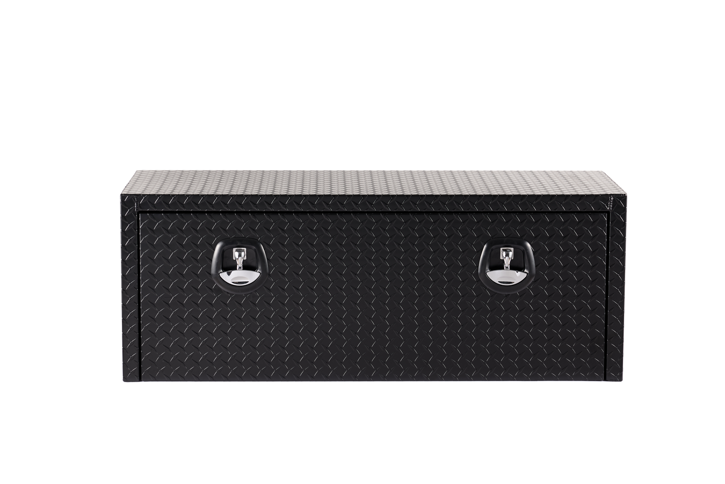 48 Inch Aluminum Underbody Truck Tool Box Heavy Duty Underbed Toolbox Tool Storage Organizer Chest With Lock And Keys, Waterproof Trailer Box, Extra Thick Diamond Thread Plate Matte Black Finish