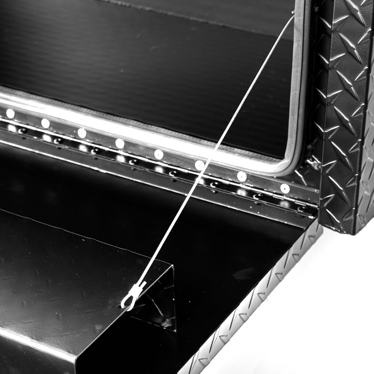 24 Inch Aluminum Underbody Truck Tool Box Heavy Duty Underbed Toolbox Tool Storage Organizer Chest Waterproof Diamond Thread Plate Ideal For Pickup Truck ATV RV Trailer