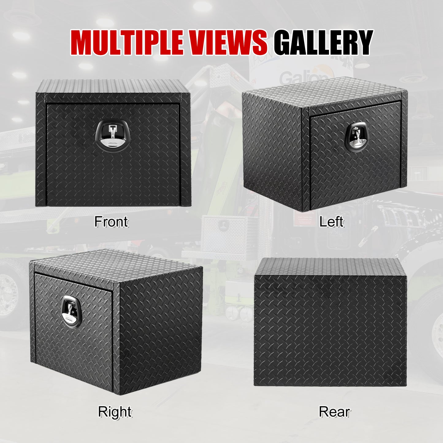 24 Inch Aluminum Underbody Truck Tool Box Heavy Duty Underbed Toolbox Tool Storage Organizer Chest Waterproof Diamond Thread Plate Ideal For Pickup Truck ATV RV Trailer