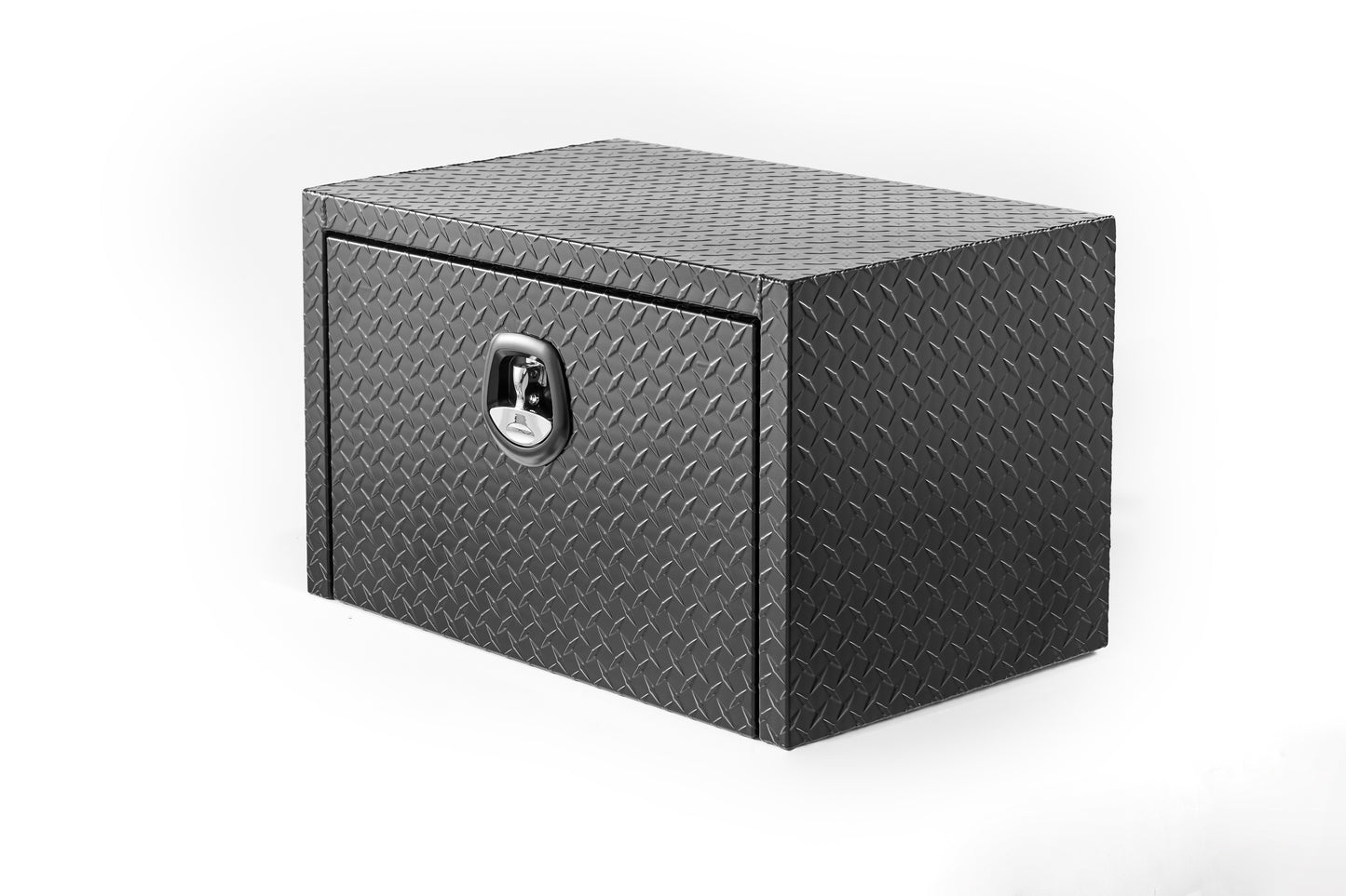 30 Inch Aluminum Underbody Truck Tool Box Heavy Duty Underbed Toolbox Tool Storage Organizer Chest With Lock And Keys, Waterproof Trailer Box, Extra Thick Diamond Thread Plate Matte Black Finish