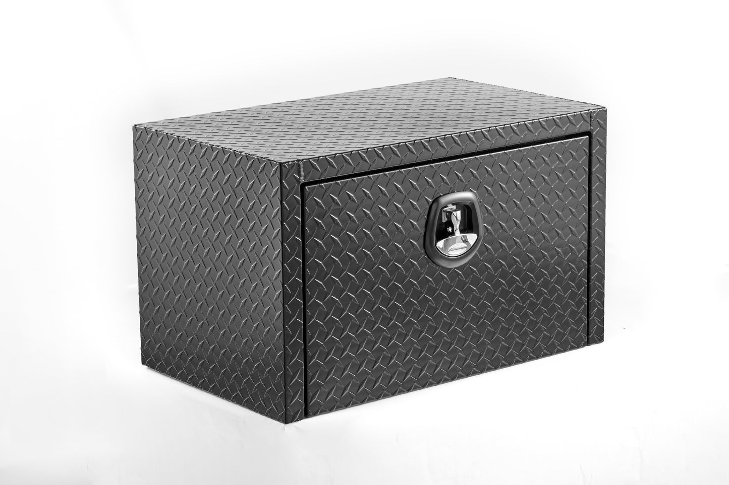 30 Inch Aluminum Underbody Truck Tool Box Heavy Duty Underbed Toolbox Tool Storage Organizer Chest With Lock And Keys, Waterproof Trailer Box, Extra Thick Diamond Thread Plate Matte Black Finish
