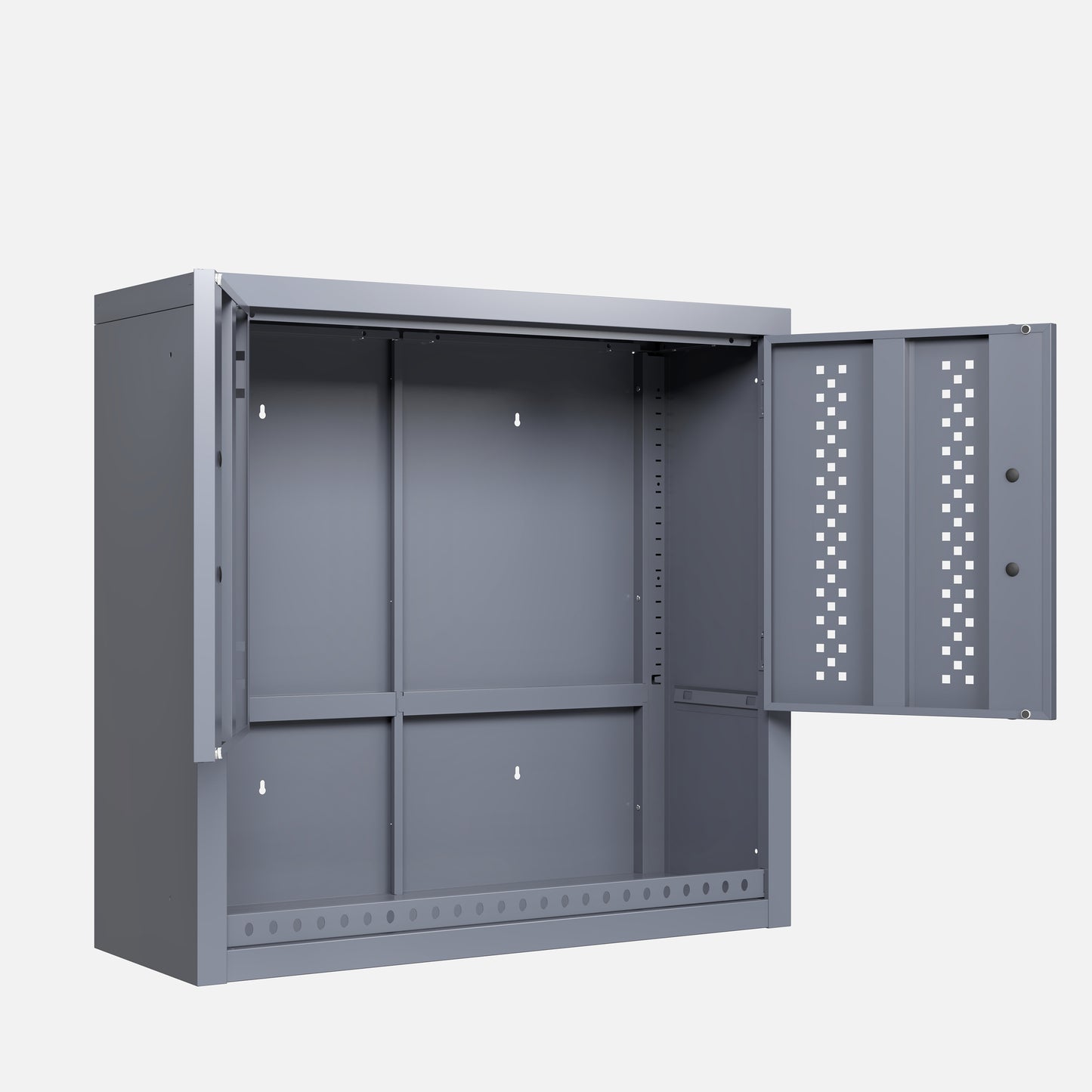 Us Stock 30.31" H Metal Garage Cabinet With Door, Wall-Mounted Storage Cabinet, Floating Tool Cabinet For Basements, Kitchens, And Warehouses (Gray)