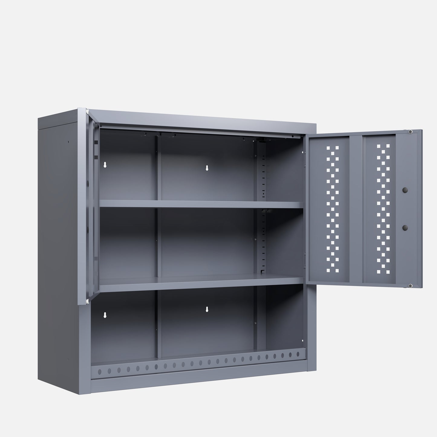 Us Stock 30.31" H Metal Garage Cabinet With Door, Wall-Mounted Storage Cabinet, Floating Tool Cabinet For Basements, Kitchens, And Warehouses (Gray)