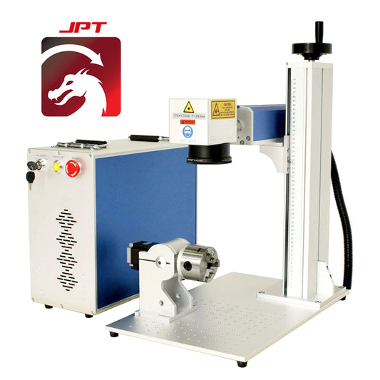 20W JPT LP+ Fiber Lasesr Engraver 175x175mm Marking Area Fiber Laser Marking Machine for Metal & Jewelry with D80 Rotary Axis