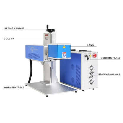 BOST 35W CO2 Laser Engraver Wood Bamboo Leather Marking Machine 175*175mm Lens with Rotary Axis