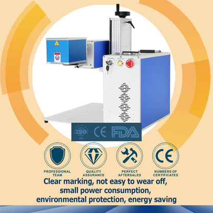 BOST 35W CO2 Laser Engraver Wood Bamboo Leather Marking Machine 175*175mm Lens with Rotary Axis