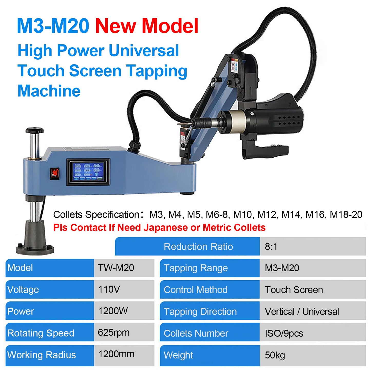 M3-M12 Electric Tapping Machine