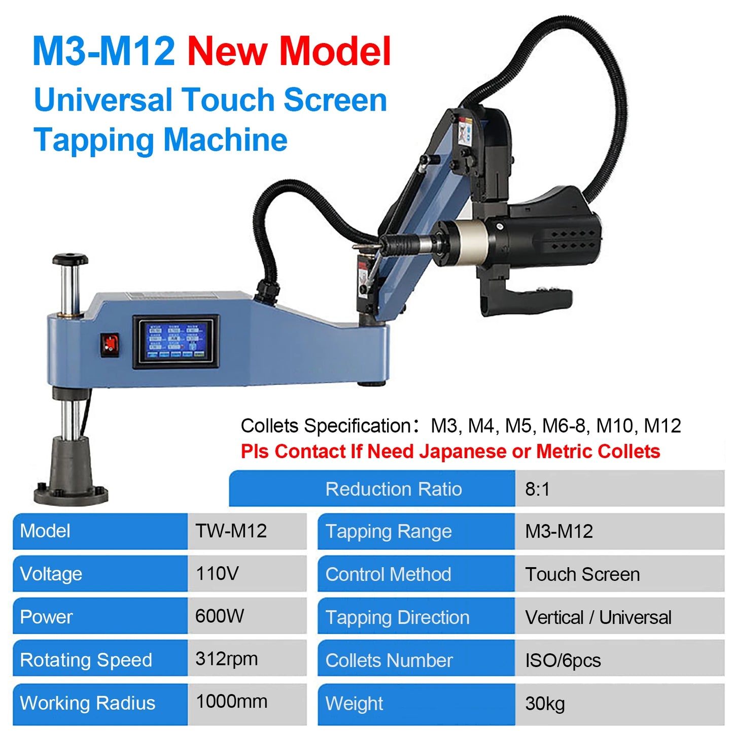 M3-M12 Electric Tapping Machine
