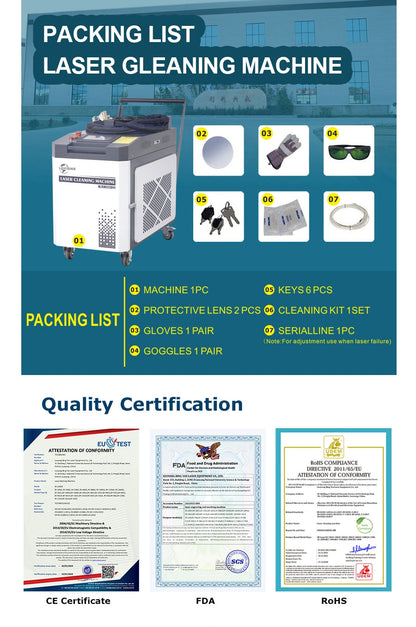 MAX 1500W 2000W 3000W Handheld Continuous Laser Rust Removal Water Cooled Fiber Laser Cleaning Machine For Metal Rust Oil Paint Stains Coating Removal