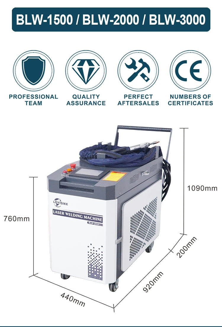 1500W Water Cooled Fiber Laser Welding Machine Continuous Fiber Laser Welder Stainless Steel Carbon Steel  Aluminum Alloy Welding Machine