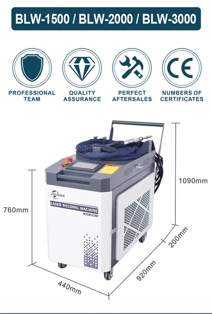 1500W Water Cooled Fiber Laser Welding Machine Continuous Fiber Laser Welder Stainless Steel Carbon Steel  Aluminum Alloy Welding Machine