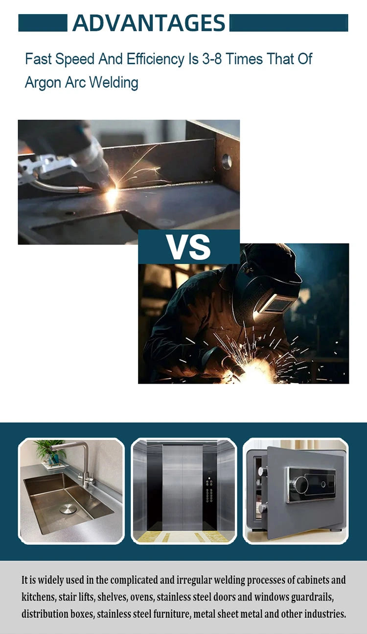 1500W Water Cooled Fiber Laser Welding Machine Continuous Fiber Laser Welder Stainless Steel Carbon Steel  Aluminum Alloy Welding Machine