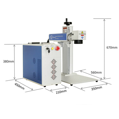 30W JPT LP+ Fiber Lasesr Engraver 175x175mm Marking Area Fiber Laser Marking Machine for Metal & Jewelry with D80 Rotary Axis