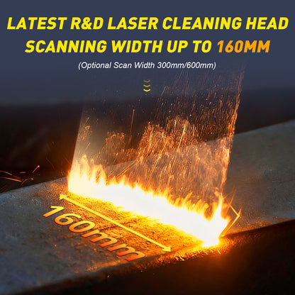 MAX 1500W 2000W 3000W Handheld Continuous Laser Rust Removal Water Cooled Fiber Laser Cleaning Machine For Metal Rust Oil Paint Stains Coating Removal