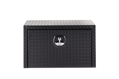 30 Inch Aluminum Underbody Truck Tool Box Heavy Duty Underbed Toolbox Tool Storage Organizer Chest With Lock And Keys, Waterproof Trailer Box, Extra Thick Diamond Thread Plate Matte Black Finish