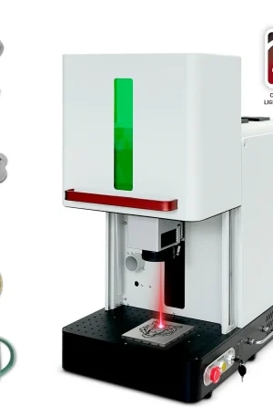 Fully Enclosed 20W/30W/50W JPT LP+ Fiber Lasesr Engraver 150x150mm Marking Area Fiber Laser Marking Machine for Metal & Jewelry Compatible with Lightburn - Image 1