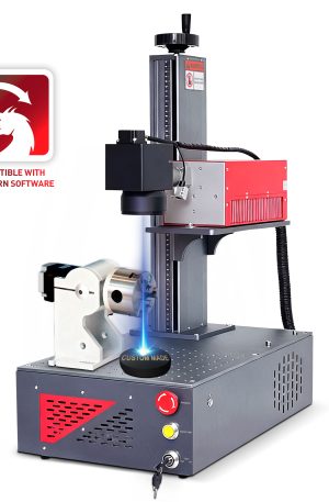 Desktop 3W JPT UV Laser Engraving Machine 175x175mm Lens Air Cooling UV Laser Marking Machine For Glass, Metal, Plastic, Wood, Jewelry DIY Crafts with D80 Rotary Axis - Image 1