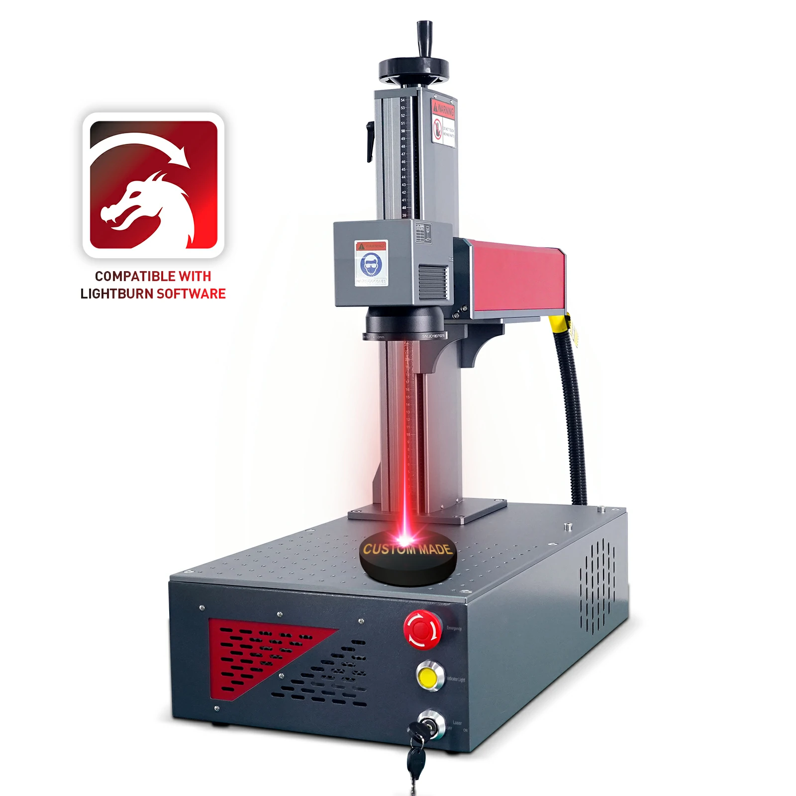 Desktop 20W/30W/50W MAX Fiber Laser Engraver 110x110mm Marking Area Fiber Laser Marking Machine Compatible with Lightburn