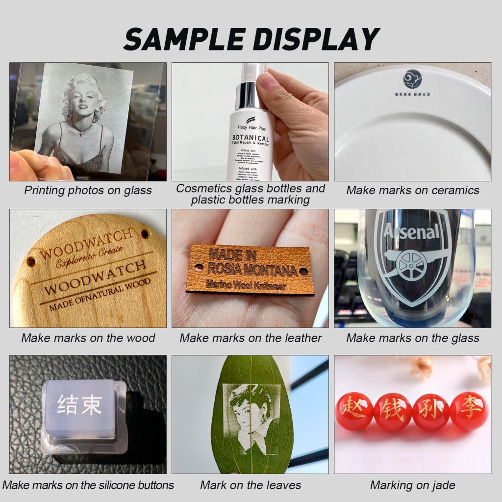 20W JPT UV Laser Engraving Machine 175x175mm Lens Water Cooling UV Laser Marking Machine For Glass, Metal, Plastic, Wood, Jewelry DIY Crafts with D80 Rotary Axis