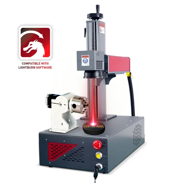 Desktop 20W/30W/50W MAX Fiber Laser Engraver 110x110mm Marking Area Fiber Laser Marking Machine Compatible with Lightburn