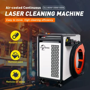 800W/1200W/1500W MAX Continuous Air Cooling Fiber Laser Cleaning Machine, Laser Metal Rust Paint Oil Stains Coating Removal